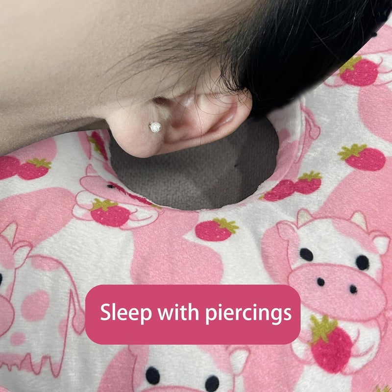 BVOKQUC Ear Piercing Pillow for Side Sleepers Pillows with Holes for Ear Pain,Donut Pillow for Ear Side Sleeping Pillow for Adults CNH Ear Pain Relief Pressure Sores Ear Pillow with Hole in Center - Image 4